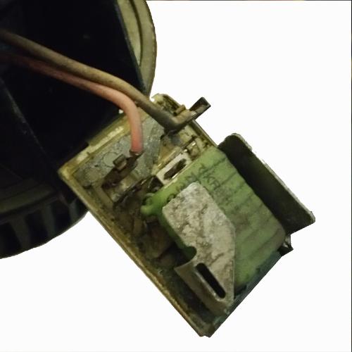 Corroded blower motor resistor